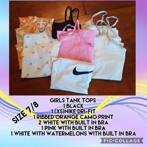 Lot of 7 girls size 7/8 tank tops